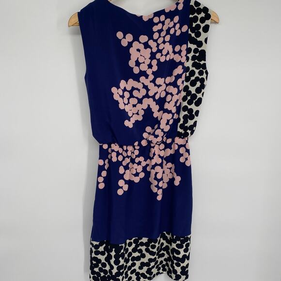 Diane von Fursterburg DVF Tamara Silk Dress Falling Dots Blue Pink Womens 4 - Picture 2 of 7